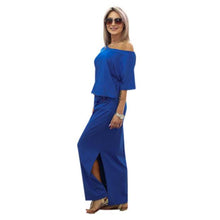 ELSVIOS 2017 Women Sexy Long Maxi Summer Dress Side Split Loose Dress Short Sleeve Evening Party Dress with Pocket Vestidos