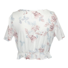 Summer Chiffon Blouse Women Fashion Short Sleeve Shirt Flower Print Top White shirt Cami Girl Vest Women Tank Top