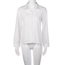 2017 Summer Blouse Women Casual Solid Long Sleeves white Blouse For Office Lady Turn Down Collor Lapel Shirt blusas feminina
