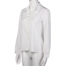 2017 Summer Blouse Women Casual Solid Long Sleeves white Blouse For Office Lady Turn Down Collor Lapel Shirt blusas feminina