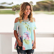 2017 Summer Off Shoulder Blouse Women Lady Sleeveless Flower Printed Top blusas Casual Blouse Shirt femininas feminino