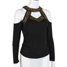 2017 Women's Blouses fashion Trends Long Sleeve Sequined Hollow Out Sexy Off Shoulder For Ladies Shirt Tops Blusas #LY
