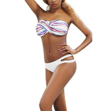 2017 Sexy Swimsuit Bandeau Push Up Bikini Set Swimwear Brazilian Strapless Padded Bra Beach Bathing Suits #EW