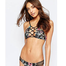 2017 Summer Women's Two Piece Of Swimsuit Print Bikini Swimwear Elastic Beachwear Bathing Suit #E0