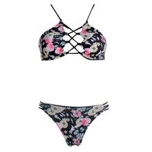 2017 Summer Women's Two Piece Of Swimsuit Print Bikini Swimwear Elastic Beachwear Bathing Suit #E0