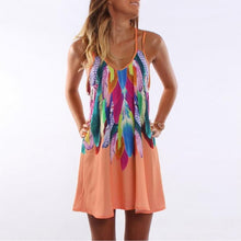 Women Fashion 2017 Boho Style Sexy Printed Plus Size Women Clothing Casual Summer Beach Femme Robe Vestidos Dress WS804Y