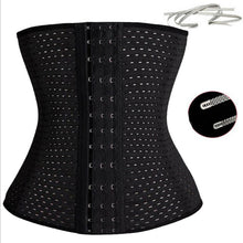 Steel Bones Hollow Breathable Corset Body Shaper Abdominal Belt BK/L