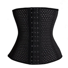 Steel Bones Hollow Breathable Corset Body Shaper Abdominal Belt BK/L
