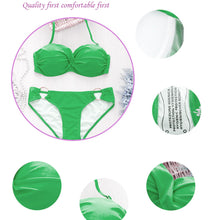 Two Piece Elastic Bikini Swimsuit Sexy Paded Swimwear Swim Suit for Women