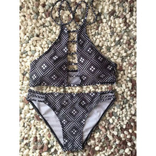Womens Push up Padded Bikini Floral Printing Bottom Swimsuit 2 Piece