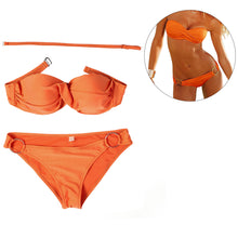 Two Piece Elastic Bikini Swimsuit Sexy Paded Swimwear Swim Suit for Women