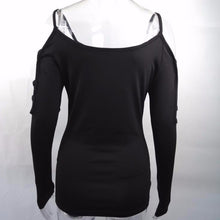 Hollow Women Sexy Off Shoulder Top Causal Strapless Blouse Black Shirt