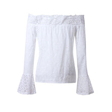 Women Off Shoulder Long Sleeve Lace Loose Blouse Tops T-Shirt