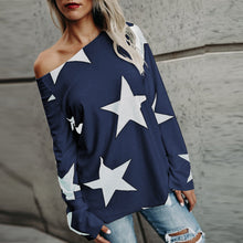Women Girl Strapless Star Sweatshirt Long Sleeve Crop Jumper Pullover Tops