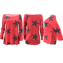 Women Girl Strapless Star Sweatshirt Long Sleeve Crop Jumper Pullover Tops