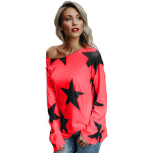 Women Girl Strapless Star Sweatshirt Long Sleeve Crop Jumper Pullover Tops
