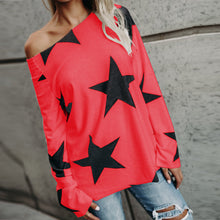 Women Girl Strapless Star Sweatshirt Long Sleeve Crop Jumper Pullover Tops