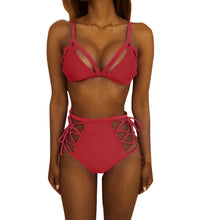 Women High Waist Bandage Bikini Set Push-up Padded Bra Swimsuit Bathing Swimwear