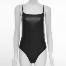 #M-XL Women Lingerie One-piece Sleeveless Patent Leather High Cut Thong Leotard Bodysuit Jumpsuit