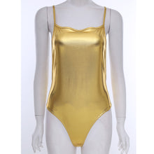 #M-XL Women Lingerie One-piece Sleeveless Patent Leather High Cut Thong Leotard Bodysuit Jumpsuit