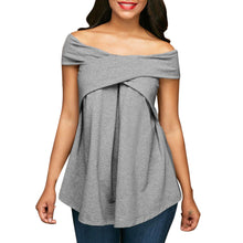 Women Off The Shoulder Short Sleeve Sweatshirt Pullover Tops Blouse Shirt