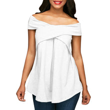 Women Off The Shoulder Short Sleeve Sweatshirt Pullover Tops Blouse Shirt