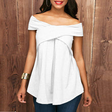 Women Off The Shoulder Short Sleeve Sweatshirt Pullover Tops Blouse Shirt