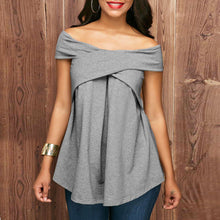 Women Off The Shoulder Short Sleeve Sweatshirt Pullover Tops Blouse Shirt