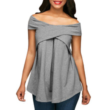 Women Off The Shoulder Short Sleeve Sweatshirt Pullover Tops Blouse Shirt