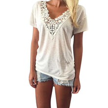 Women Summer Vest Top Short Sleeve Blouse Casual Tank Tops T-Shirt Lace