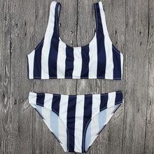 Women's Striped Bikini Beachwear Swimsuit Push-up Swimwear