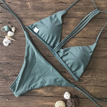 Women Bikini Set Swimwear Push-Up Padded Solid Bra Swimsuit Beachwear
