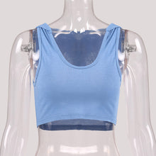 Women Girl Fashion Hooded Sport Vest Sleeveless Tank Crop Tops Vest Blouse