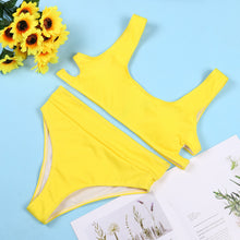 Women Bikini Set Swimwear Push-Up Padded Solid Hollow Bra Swimsuit Beachwear
