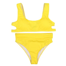 Women Bikini Set Swimwear Push-Up Padded Solid Hollow Bra Swimsuit Beachwear