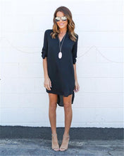 VISNXGI Summer New Dresses 2018 Fashion Women Casual Loose Plus Size Elegant Dress Long Sleeve Irregular Chiffon Dress Vestidos
