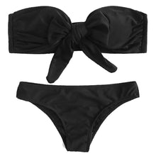 Women Bikini Set Swimwear Push-Up Padded Solid Off Shoulder Swimsuit Beachwear
