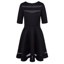 2018 Women Dress Spring Summer European Style Ladies Knee Length Vintage Mesh Sexy Black Party Dresses Vestidos Black Dress S-XL