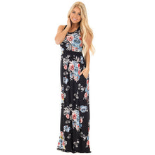 ELSVIOS Women Bohemia Floral Print Summer Dress 2018 Casual Short Sleeve O Neck Beach Boho Long Dress Loose Maxi Dresses Vestido