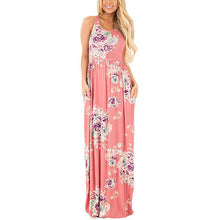 ELSVIOS Women Bohemia Floral Print Summer Dress 2018 Casual Short Sleeve O Neck Beach Boho Long Dress Loose Maxi Dresses Vestido