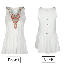 Missufe Casual V Neck Streetwear Back Button Boho Tunic Print Vintage Summer Dress Women Sexy Sleeveless Womens Beach Dresses